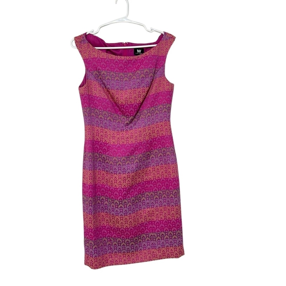 W by Worth Pink Textured Pattern Shift Dress Size 2